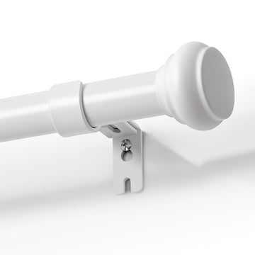 White Curtain Rod Adjustable 32-144 Inches, 1" Diameter Heavy Duty Curtain Rods for Windows, Decorative Splicing