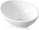 KES Bathroom Vessel Sink, 16" x 13" Oval Vessel Sink for Bathroom Vanity Countertop