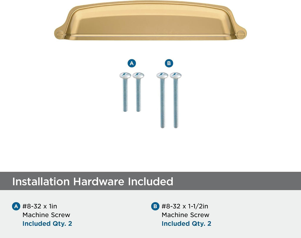 | Cabinet Cup Pull | Champagne Bronze | 5-1/16 inch (128 mm) Center-to-Center | Stature | 1 Pack | Drawer Pull |
