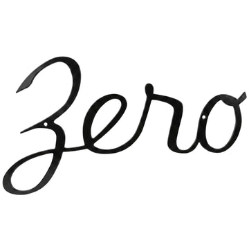 Cursive House Numbers - Large Script House Number, Black Zero