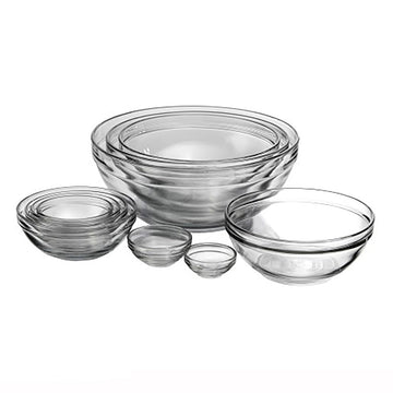 10 Piece Mixing Bowl Set, Nesting Serving Bowls & Mixing Bowls (1 oz, 2 oz, 4 oz, 6 oz, 10 oz, 16 oz, 1 Qt, 1.5 Qt