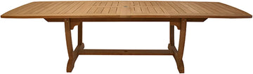 Gala Double Leaf Expansion Teak Table, 64/80/96-Inch
