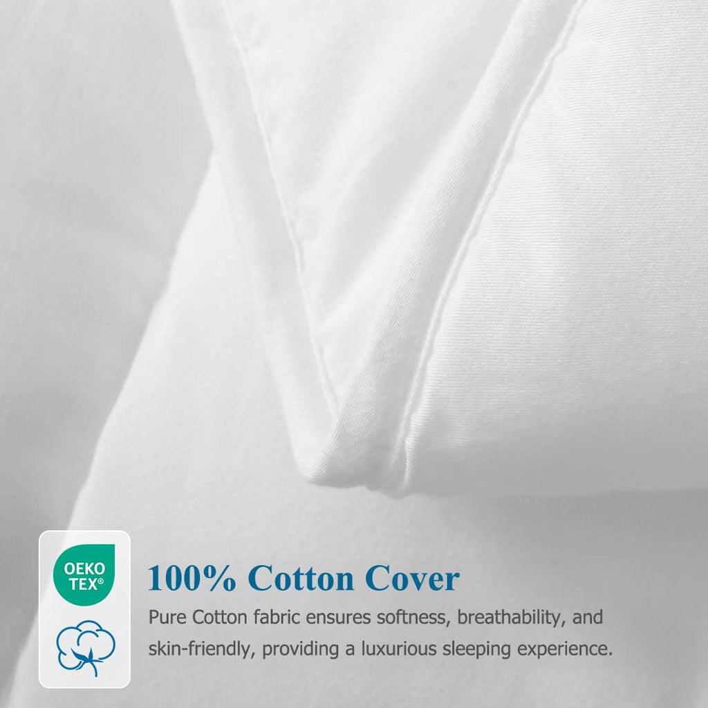 100% Cotton Cover Comforter Full Size, Ultra-Soft Down Alternative Duvet Insert with Lyocell & ClimaloftTM Blend