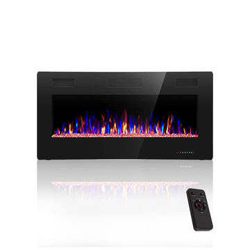 36 Inch Electric Fireplace, in-Wall Recessed and Wall Mounted Electric Fireplace Heater, Ultra-Thin Linear Fireplace