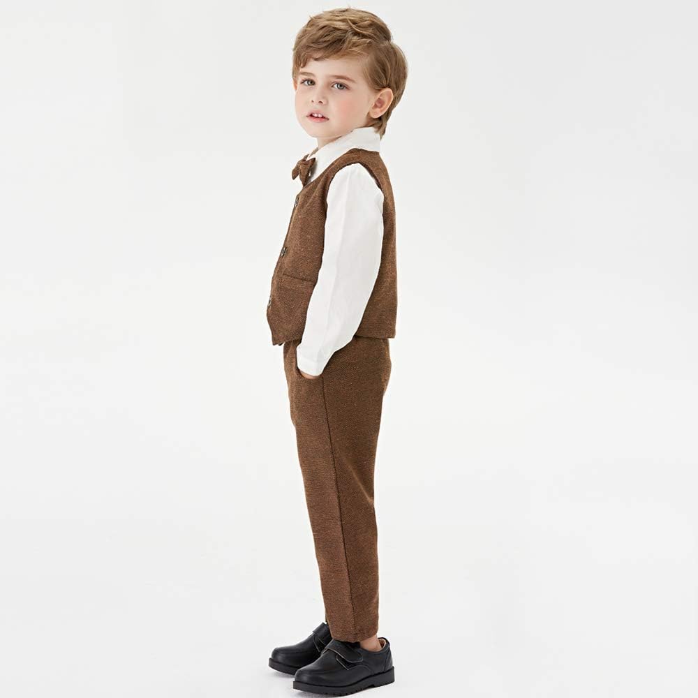 Boys Formal Suits Kids Classic Fit Dresswear Suit Vest Set Outfit