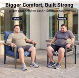 5-Piece Aluminum Outdoor Patio Furniture Set | Navy Blue with Thick Cushions for Patio, Garden & Porch