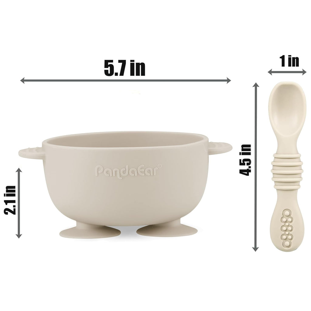 3 Pack Silicone Suction Baby Bowls & 3 Baby Feeding Spoons