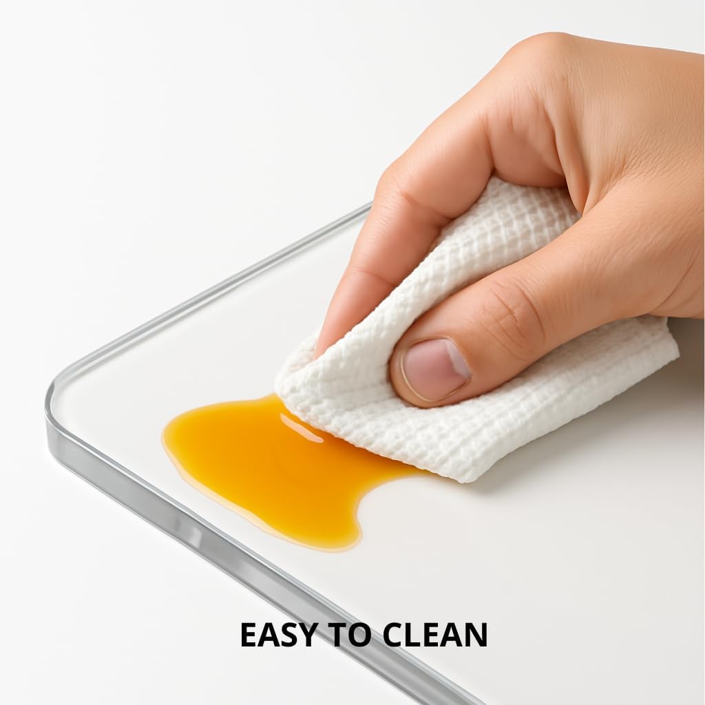 Acrylic Cutting Board with Counter Lip, Clear Cutting Boards for Countertop Protector, Non-Slip Dough Mat Counter