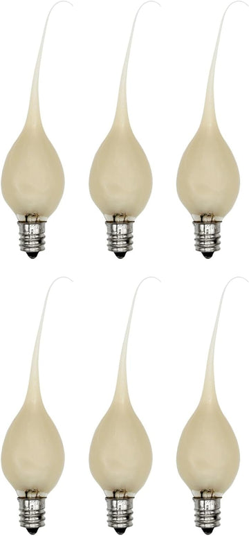 Country Style Incandescent Silicone Dipped Candle Light Bulbs ~ 5 Watt Pearlized Silicone, Gold Glow
