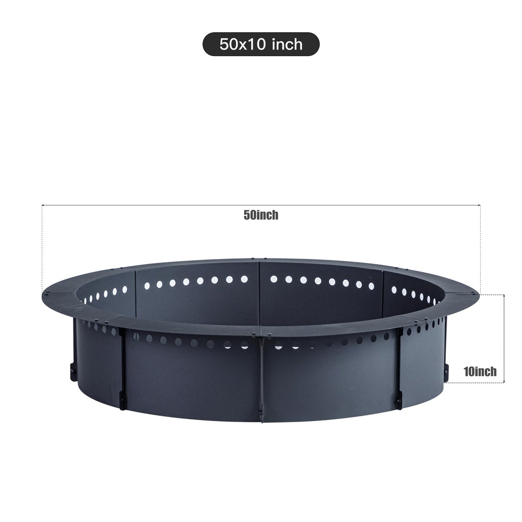 50 inch Round Fire Pit Ring, Large Heavy Duty Fire Ring
