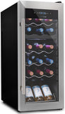PKCWCDS188 Freestanding Wine Fridge, 18 Bottle Dual Zone Beverage Cooler for Hom