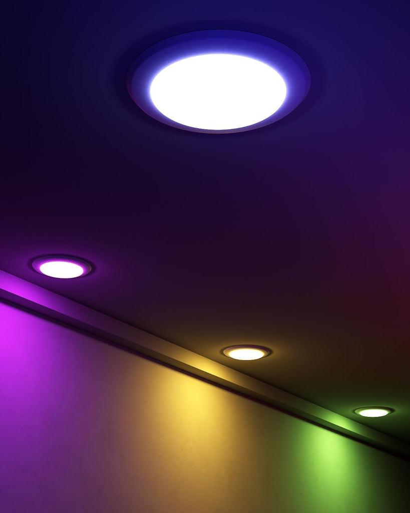 15W Smart LED Flush Mount Disk Lights 5/6 Inch, RGBWW WiFi Recessed Surface Mount Ceiling Lights