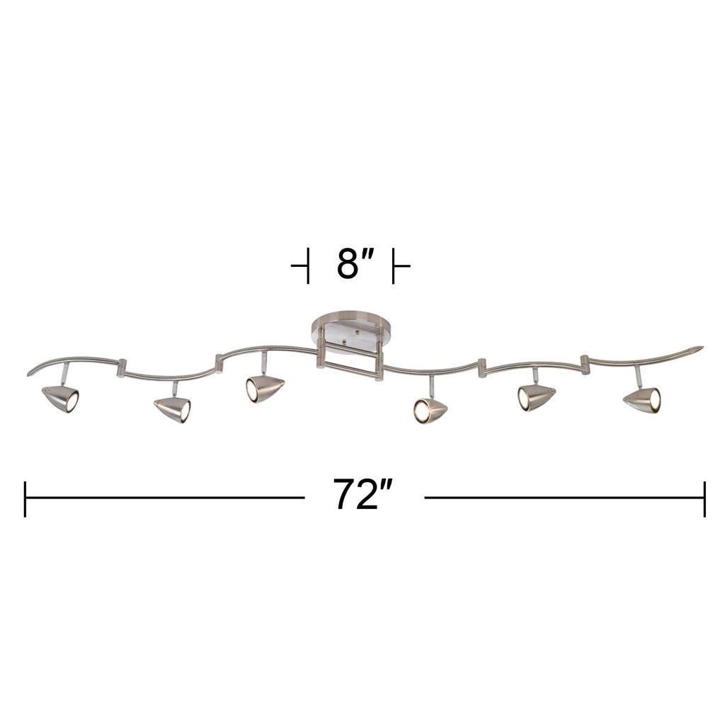 Heavy Duty Axel 72" Wide 6-Light Swing Arm LED Kit Track Light