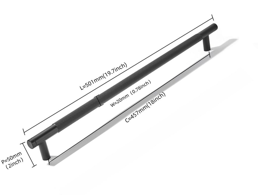 18 Inch(457mm) Drawer Appliance Handles Knurled Black Cabinet Pulls Drawer Pulls Kitchen Hardware Kitchen