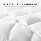 Feather Down Fiber Comforter King, All Season White Down Feather Duvet Insert