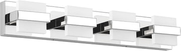 Modern Vanity Light Chrome, 32W Dimmable LED Bathroom Light Fixture Over Mirror, 2560LM Bright Minimalist Vanity