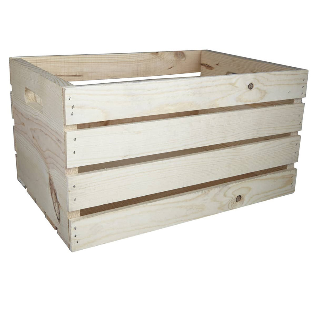 Large Wooden Crates by - Unfinished Wood Crate for Storage, Decorative Display, Arts & Crafts, Made of 100% Wood