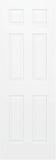 28"x80" Raised 6-Panel Textured White Primed Hollow Core Interior Molded Door Slab, NOT Pre-drilled and NOT Included