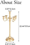 Tall Floor Candelabra Vintage: Gold 5 Arm Candelabras 22.4" Metal Spiral Opera Candelabra Candle Holder Antique