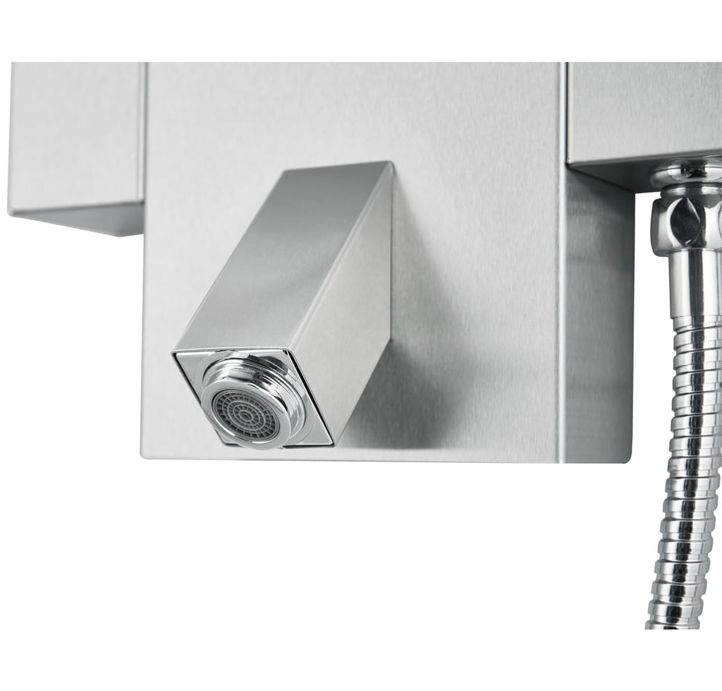 48" Stainless Steel SPS822A Shower Panel Tower with Rainfall Shower Head and Spout