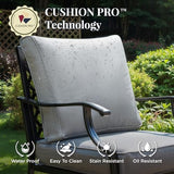 6-Piece Metal Outdoor Patio Furniture Set - Conversation | Grey with Thick Cushions for Patio, Garden & Porch