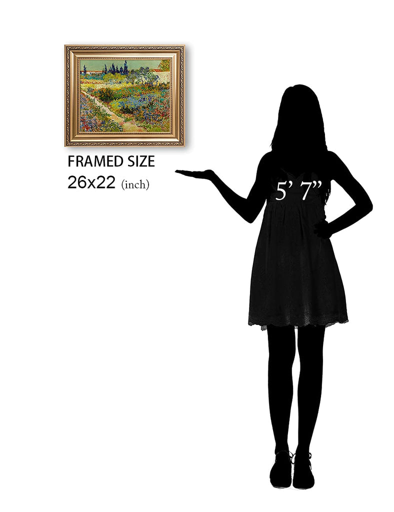Van Gogh Garden at Arles Print, Framed Wall Art, Totle Size: 26x22 in