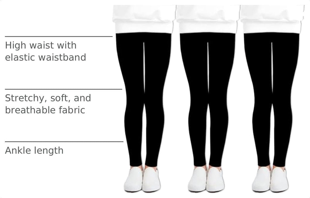 Multipack Cute Printed Girls Stretch Leggings Ankle Length
