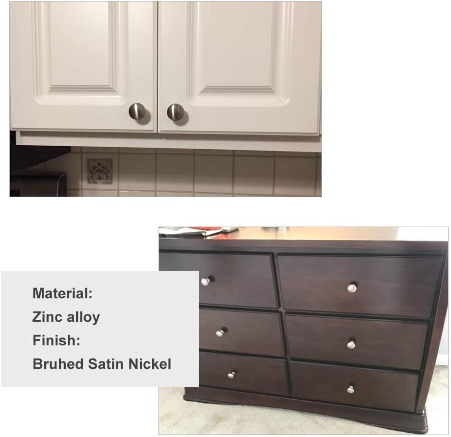 30 Pack Cabinet Knobs Brushed Nickel Drawer Knobs - Solid Zinc Alloy Kitchen Pulls Modern Cabinet Hardware Drawers