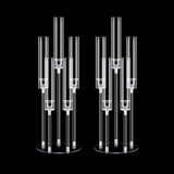 2Pcs Acrylic Candelabra Centerpieces 25.5" Tall Crystal Taper Candlestick with Shade Fit 0.87'' Led Candle