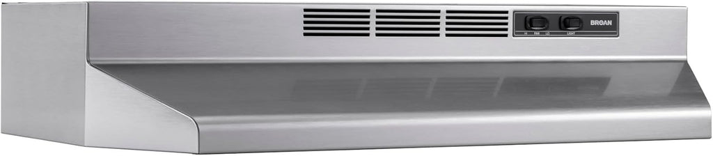Stainless Steel Under Cabinet Range Hood 3 Speed Push Button Control, LED Lights, Permanent Filters, Convertible Ducted/Ductless