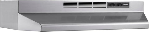 Stainless Steel Under Cabinet Range Hood 3 Speed Push Button Control, LED Lights, Permanent Filters, Convertible Ducted/Ductless