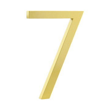 Floating House Number 6 inch Stylish Door Numbers Alphabet Plaque Street Home Address Numerals (Golden, 7)