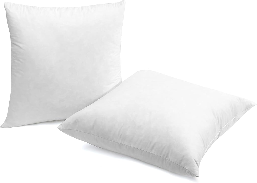 Luxury Goose Down Feather Pillow Inserts - 22x22IN, Double Layered Down-Proof Design, Ultra-Soft Cover, High Fill - Set of 2