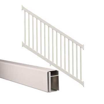 Greenwich Porch and Deck Railing Kit - Vinyl Railing for Stairs on Decks, Porches, Balconies, and More, Versatile DIY