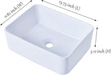 Rectangular Vessel Sink, 16"X12" Small Bowl Bathroom Vessel Sink, White Ceramic Lavatory Above Counter Art Basin Vanity Sink A131-B0B87NHVRW