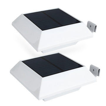 Solar Gutter Lights Motion Sensor Outdoor Security Light (2 Pack), LED (6-Diode) Waterproof Durable Fence Gutter