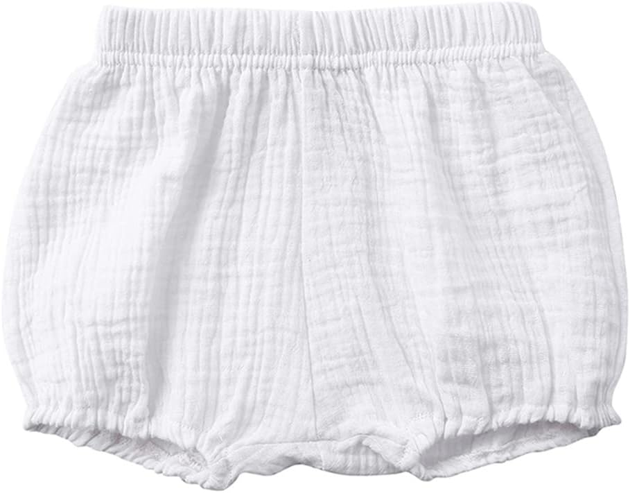 Baby Girls Boys 3 Pack Cotton Linen Blend Cute Bloomer Shorts Loose Harem Shorts