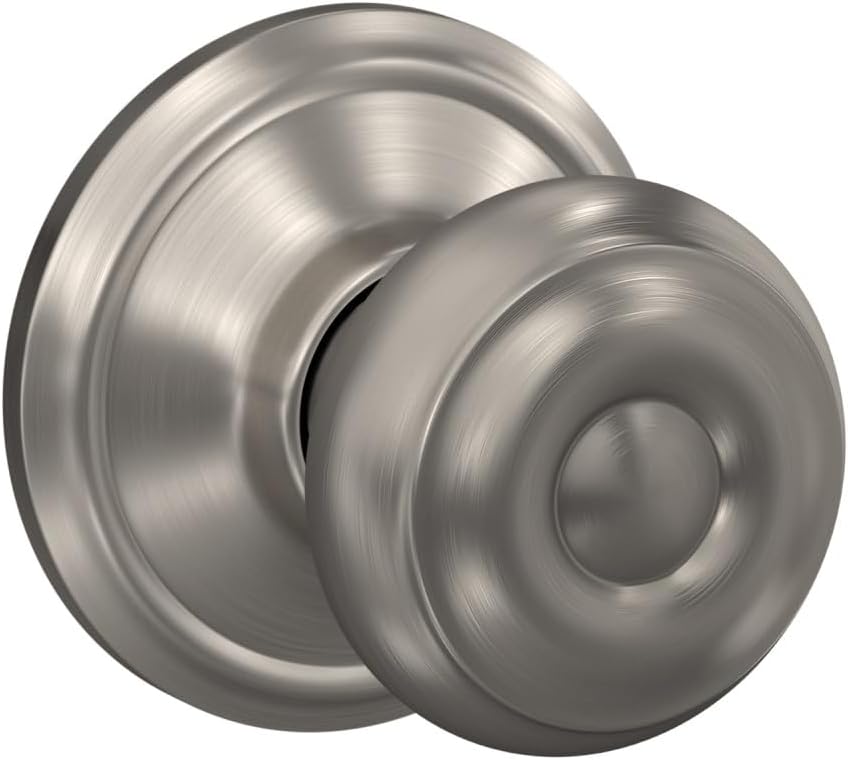 Georgian Door Knob, Hall & Closet Passage Lock, Satin Nickel