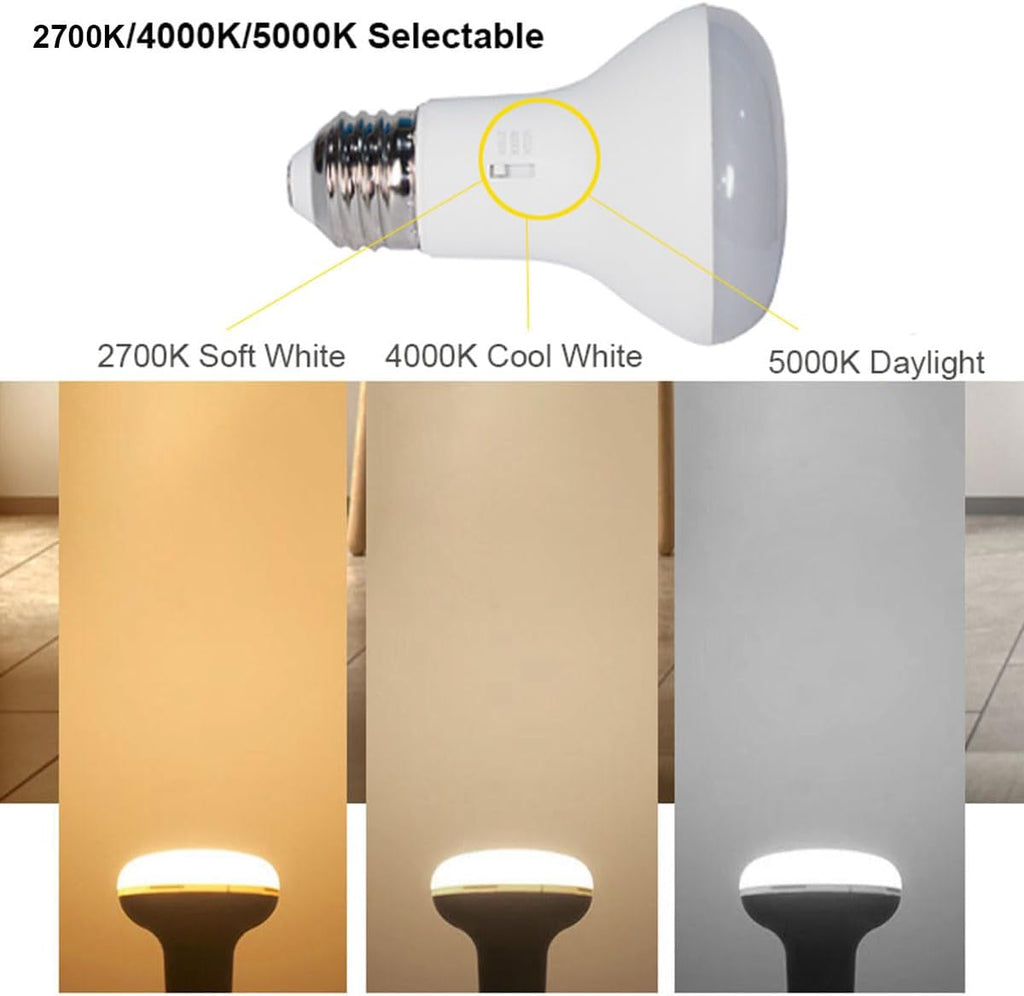 3CCT BR20 LED Bulb Dimmable 8w (60w Equivalent) 5000k Daylight Glow 2700K Warm White 4000K Cool White CRI90+