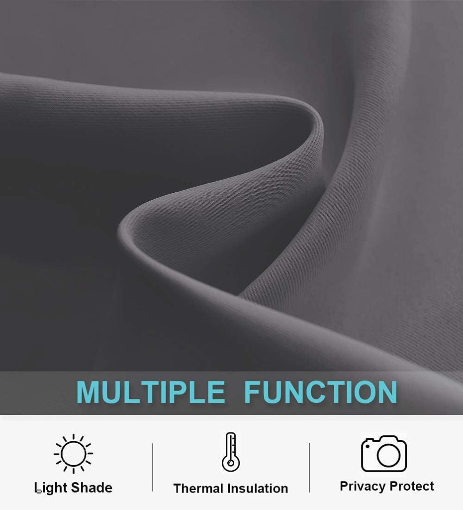 Short Grey Blackout Curtains for Small Bedroom Window, Insulating UV Blocking Drapes for Kitchen Cafe Basement Garage