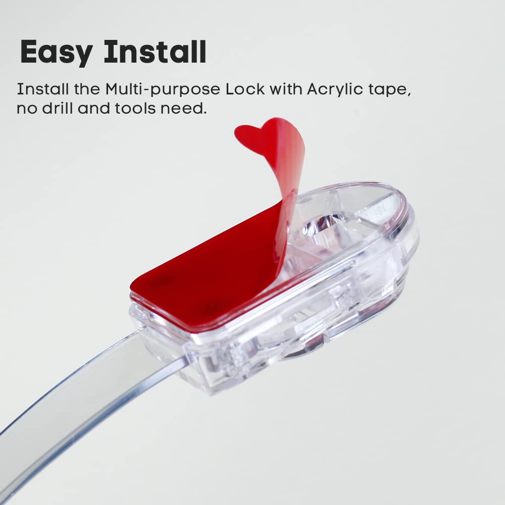 3 Pack Child Safety Locks, Childproof Strap Locks for Drawers, Fridges, Toilets, Cupboards, Ovens, Cabinets, Multi