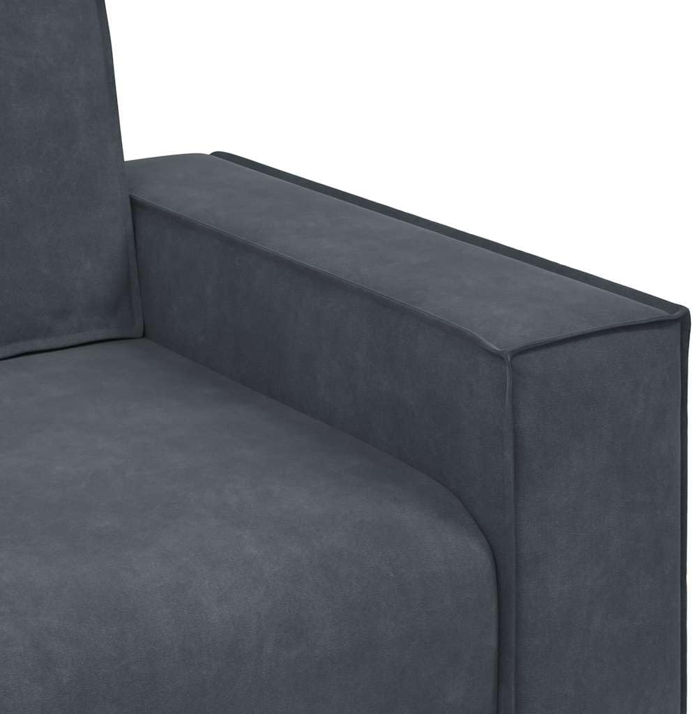 Modern Velvet Sofa Durable Velvet Sofa with Removable Covers Stylish Modern Decor Comfortable Two Seater Dark Grey