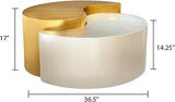 Modern Contemporary Luxury Ying-Yang, Entryway, Home & Office, Gold & Silver Dual Tone Coffee Table (Coffee Table