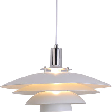 Mid Century Modern Pendant Light, 15" Nordic Hanging Ceiling Light Fixture with 4-Tier Metal Shade, E26 Base, Vintage