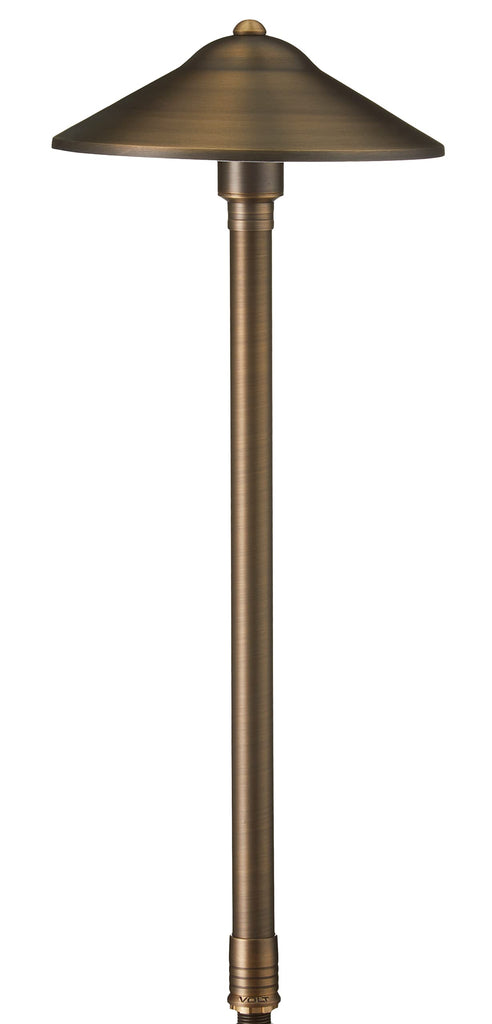 Max Spread 12V Solid Brass Path Light (25" Tall, 9" Shade), Bronze