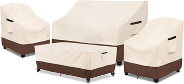 Outdoor Furniture Set Cover, 4 Pcs 600D Heavy Duty 100% Waterproof Patio Furniture Covers,Fit Patio Loveseat,2 Chair