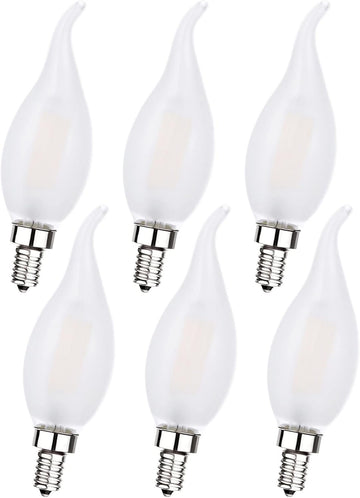 Frosted Candelabra Light Bulb 60 Watt Equivalent Dimmable LED Bulb
