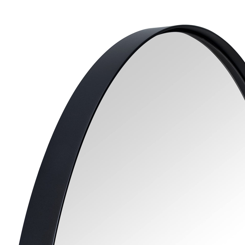 Black Oval Bathroom Mirror 20x40'' Pill Shaped Oblong Vanity Mirror Metal Framed Capsule Mirror for Wall in Stainless