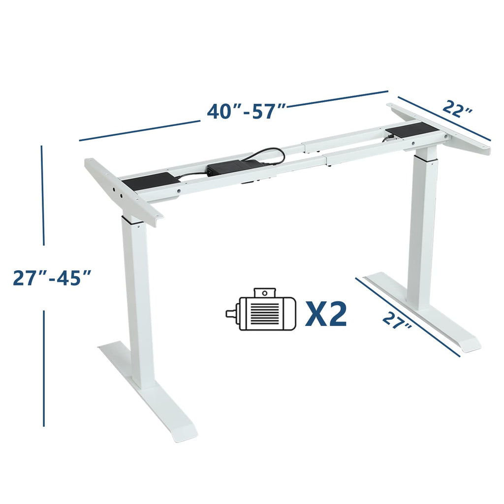 63 Inch Dual Motor Electric Standing Desk, Height Adjustable Sit Stand Desk with Memory Control and Spacious Desktop