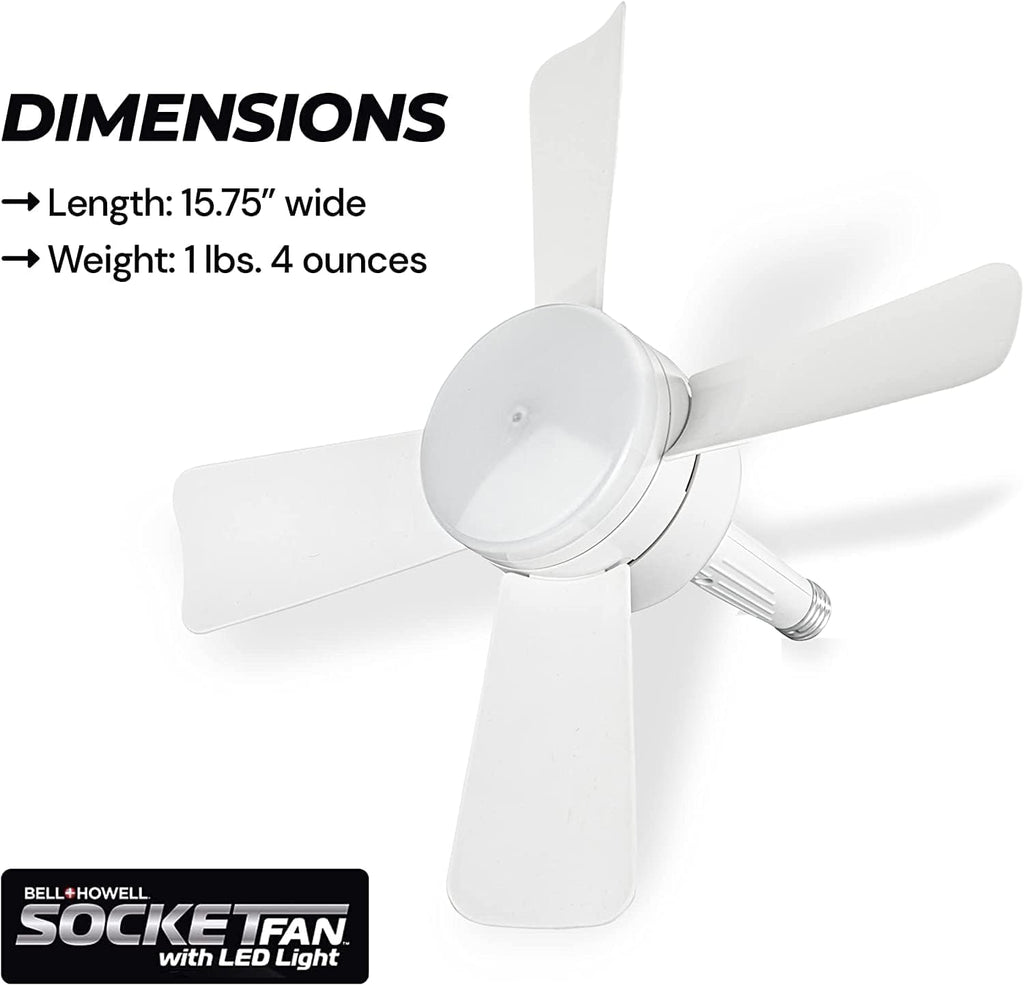 Breeze Socket Fan Light with Remote, Portable Small Ceiling Fans with Lights for Bedroom, Kitchen, Living Room, Ceiling Fan with Light 3500K, 1000 Lumens, Screws into E26/E27 A101-B0BXYY7Y2V